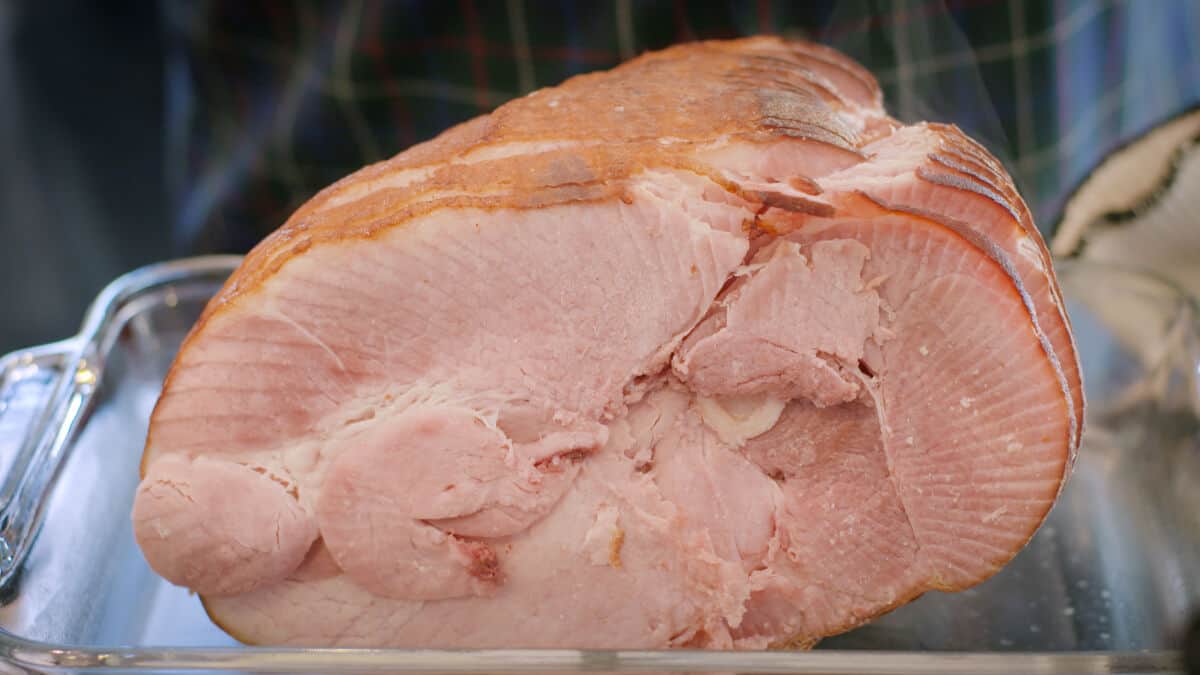 A brined and possibly smoked ham