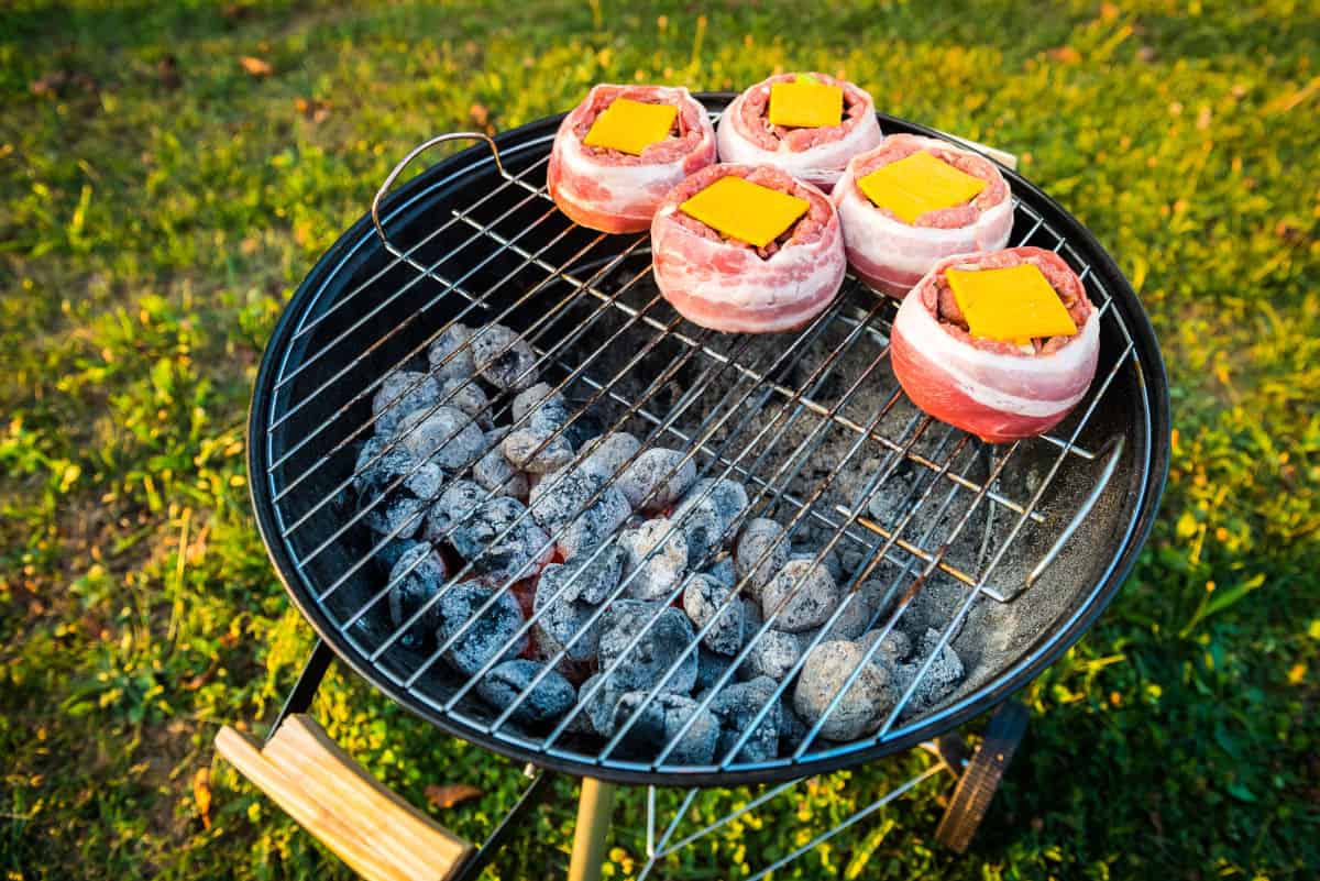 two zone grilling beer can burgers